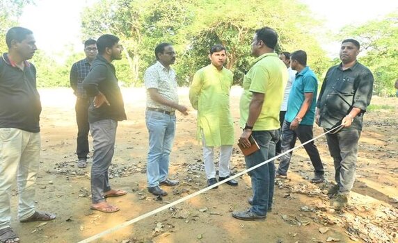 Tripura minister Sudhangshu Das visits proposed site of Fatikroy School